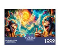 Mischievous Gorilla 1000-Piece Jigsaws for Adults Impossible Birthday Gifts for Women & Men Colorful DIY Art Ultimate Challenge 38x26cm/1000pcs