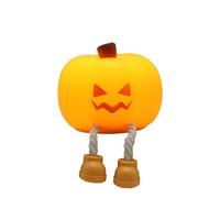 Mischievous Grinning Pumpkin Night Light, Cute Halloween Pumpkin Night Light, Soft Silicone Bedside Touch Lamp for Kids, Family Bedroom Halloween Decoration (Rainbow Colours)