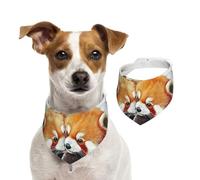 Mischievous Little Panda Cotton Dog Bandanas - Washable Cotton Handkerchief Scarf Triangle Bandana for Small Medium Large Dog,Cat, Black