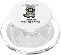 Mischievous Raccoon Making A Mess Funny Chaos Design PopSockets PopGrip for MagSafe