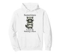 Mischievous Raccoon Making A Mess Funny Chaos Design Pullover Hoodie