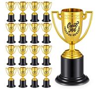 Misdary 12 Pack 6.3 Inch Gold Trophy Award Bulk Great Job Plastic DIY Trophy Award Athlete Employee Appreciation Gifts for Thank You Teacher Volunteer Men Women Rewards
