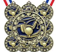 Misdary 12 Pack Golf Award Medals with Neck Ribbons Participation Trophies for Kids Sports Mental Awards Party Favors for Sports Competitions Celebration Gift
