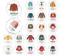 Misdary 20 Pcs Christmas Acrylic Ugly Sweater Trophy Award Funny Trophy Award Ugly Sweater Contest Prizes Party Game Favors for Xmas Costume Contest Winner Holiday Party Supplies