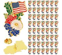 Misdary 250th Anniversary Flag Lapel Pins Bulk American Enamel Pins for Memorial Independence Veteran Day 4th of July Gifts, about 1.38 x 0.98 inches, Metal, no gemstone