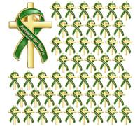 Misdary 50 Pcs Funeral Favors for Guests Funeral Memorial Pin Cross Ribbons Forever in Our Hearts Lapel Brooch Pin for Religious Christian Celebration of Life Mourning Remembrance Day Supplies, about