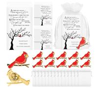 Misdary 50 Set Celebration of Life Favors Memorial Flowers Pins Funeral Favors Pins Forget Me Not Poem Cards with Organza Bags Memorial Gift for Sympathy Funeral Guest Return, Multicolor, 1.38 x 1.1