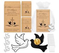 Misdary 50 Set Celebration of Life Favors Memorial Flowers Pins Funeral Favors Pins Forget Me Not Poem Cards with Organza Bags Memorial Gift for Sympathy Funeral Guest Return, Multicolor, 1.38 x 1.1