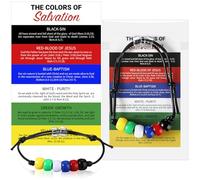 Misdary Plan of Salvation Bracelets Set with Prayer Pocket Cards Sunday Crafts for Teaching, Bead Bracelet and Plan of Salvation Card with Bag