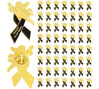 Misdary Ribbon Angel Pins Awareness Funeral Favors for Guests Forever in Our Hearts Memorial Brooch Black Enamel Lapel Pin Celebration of Life Decor for Mourning Remembrance Day, 1.89x1.1inch, quality