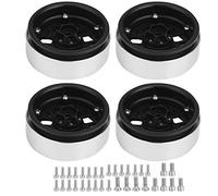 MISDBOUBM 4pcs RC Car 2.2" Universal Metal Beadlock Wheel Rim Hubs, 1/10 Wireless Crawler Wheels, Durable Metal Hub Set with Screws for Remote Control Off - Road Vehicles
