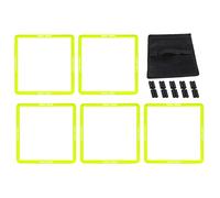 MISDBOUBM 5 Pcs Agility Training Rings, Speed Training Equipment, Multifunctional Quadrilateral Physical Speed Training Rings for Basketball Football Soccer, with Carrying Strap and Clips, D (Green)