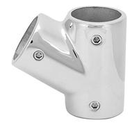 MISDBOUBM 60 Degree Tee Left Boat Hand Rail Fitting, Marine Yacht Hand Pipe Connector, 316 Stainless Steel Mirror Finish, 3 Way Boat Handrail Tee for Salt Water Environment, Small and Lightw (25MM)