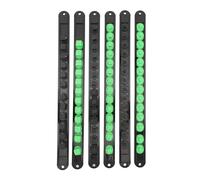 MISDBOUBM 6pcs Socket Organizer Rack, 360° Swivel Socket Holder with Removable End Cap, 1/4in 3/8in 1/2in Socket Clip Rail for Metric and SAE Shallow Deep Sockets, Durable ABS Tool