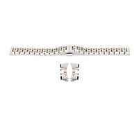 MISDBOUBM Adjustable Stainless Steel Watch Strap, Replacement Watch Band with Arc Tool, Rose Gold Metal Watchband for Watchmakers and Enthusiasts, Ergonomic Comfort Fit (20mm watch strap)