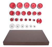 MISDBOUBM Aluminum Alloy Watch Case Pressing Machine Die Set, Watch Back Cover Presser Dies for Capping Machine, Includes 18 Sizes from No. 20 to No. 52 with Base and Round Dies for