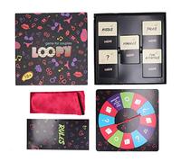 MISDBOUBM Interactive Family Strategy Card Board Game, Creative Party Game with Turntable and Satin Eye Mask, Fun Group Activity for Home Parties Vacations, Includes 150 Cards and Portable D