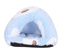 MISDBOUBM Mini Pet Winter Sleeping Bed, Small Animal Warm House for Hamster Guinea Pig, Removable Flannel Cave Bed with Thermal Insulation, Cozy Enclosed Pet Bed for Chinchilla Ferr (S)