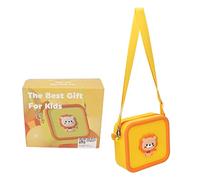 MISDBOUBM Silicone Kids Camera Bag, Cute Cartoon Animal Design Shockproof Large Capacity Camera Carrying Case with Adjustable Shoulder Strap for Children Over 3 Years (Yellow Lion)