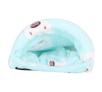 MISDBOUBM Small Animal Sleeping Cage House, Warm Hamster House with Flannelette & Sponge Insulation, Winter Pet Bed for Hamsters, Rabbits, Guinea Pigs and Rats, Enclosed Cozy Sleeping Den (M)