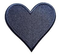 MISDONR 3pcs Navy Blue Heart Embroidered Iron on Patches for Clothing Jackets Backpacks 2.7x2.8 inch