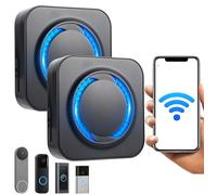 MISDUOCOCO WiFi Doorbell Chime 2 Pack for Google Nest Ring Blink Video Doorbells(Black)