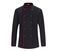 MISEMIYA - Men's Chef Jacket - Men's Chef Jacket - Hospitality Uniform 682 - Large, Chef Jacket 682B - Black