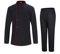 MISEMIYA - Men's Chef Jacket - Men's Chef Jacket - Hospitality Uniform -Ref.842 - Large, Chef Jackets and Pants 842B8 - Black