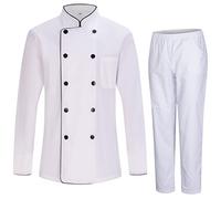 MISEMIYA - Men's Chef Jacket - Men's Chef Jacket - Hospitality Uniform -Ref.842 - X-Large, Chef Jackets and Pants 842B8 - White