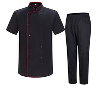 MISEMIYA - Men's Chef Jacket - Men's Chef Jacket - Hospitality Uniform -Ref.8421B - 4XL, Chef Jackets and Pants 8421B8 - Black