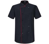 MISEMIYA - Men's Chef Jacket - Men's Chef Jacket - Hospitality Uniform -Ref.8421B - Large, Chef Jackets 8421B - Black