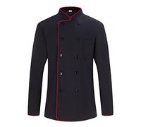 MISEMIYA - Men's Chef Jacket - Men's Chef Jacket - Hospitality Uniform -Ref.842B - Small, Chef Jackets 842B - Black