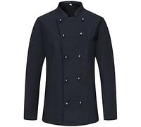 MISEMIYA - Men's Chef Jacket - Men's Chef Jacket - Hospitality Uniform -Ref.8501 - Large, Chef Jackets 8501 - Black