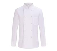 MISEMIYA Men's Chef Jackets KZ-682 MZ-8421B, 682-White, L