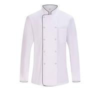 MISEMIYA Men's Chef Jackets KZ-682 MZ-8421B, 682B-White, M