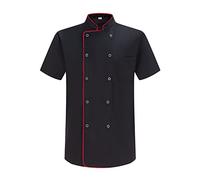MISEMIYA Men's Chef Jackets KZ-6821 MZ-8421B, 6821B-Black, XL