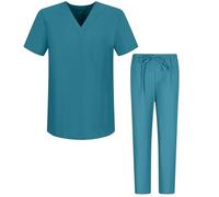 MISEMIYA Men's Scrub Set Unisex Bz-6801-6802 Work, Turquoise, XL
