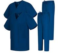 MISEMIYA - Pack * 2 Pcs - Uniforms Unisex Scrub Set - Medical Uniform with Scrub Top and Pants - Ref.2-8178 - Large, Navy Blue 68