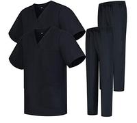 MISEMIYA - Pack * 2 Pcs - Uniforms Unisex Scrub Set - Medical Uniform with Scrub Top and Pants - Ref.2-8178 - Large, Black 68