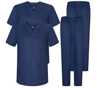 MISEMIYA - Pack * 2 Pcs - Uniforms Unisex Scrub Set - Medical Uniform with Scrub Top and Pants - Ref.2-8178 - Medium, Navy Blue 22