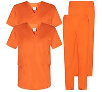 MISEMIYA - Pack * 2 Pcs - Uniforms Unisex Scrub Set - Medical Uniform with Scrub Top and Pants - Ref.2-8178 - Medium, Orange