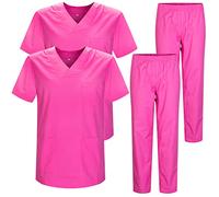 MISEMIYA - Pack * 2 Pcs - Uniforms Unisex Scrub Set - Medical Uniform with Scrub Top and Pants - Ref.2-8178 - Small, Pink 22