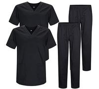 MISEMIYA - Pack * 2 Pcs - Uniforms Unisex Scrub Set - Medical Uniform with Scrub Top and Pants - Ref.2-8178 - Small, Black 22