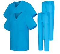 MISEMIYA - Pack * 2 Pcs - Uniforms Unisex Scrub Set - Medical Uniform with Scrub Top and Pants - Ref.2-8178 - Small, Light Blue 68