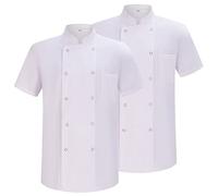 MISEMIYA - Pack 2 Units -Chef Jackets Gentleman with Short Sleeves - Ref.8421 - Small, Chef Jacket 6821 - White