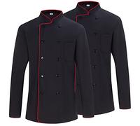 MISEMIYA - Pack 2 Units -Men's Chef Jacket - Men's Chef Jacket - Hospitality Uniform -Ref.842B - Large, Chef Jackets 842B - Black