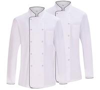 MISEMIYA - Pack 2 Units -Men's Chef Jacket - Men's Chef Jacket - Hospitality Uniform -Ref.842B - X-Large, Chef Jacket 682B - White
