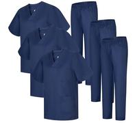 MISEMIYA - Pack * 3 Sets - Unisex Sanitary Uniform Medical Sanitary Uniforms Sanitary Sets 3-817-8312-5XL, Navy Blue 22
