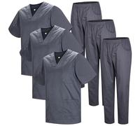 MISEMIYA - Pack * 3 Sets - Unisex Sanitary Uniform Medical Sanitary Uniforms Sanitary Sets 3-817-8312 - Small, Gray 22