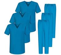 MISEMIYA - Pack * 3 Sets - Unisex Sanitary Uniform Medical Sanitary Uniforms Sanitary Sets 3-817-8312 - X-Small, Turquoise 68